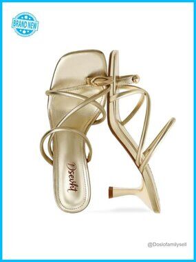 Strappy Kitten Heel Sandals Square Toe Ring Flip Flop Low Heels Vegan Leather